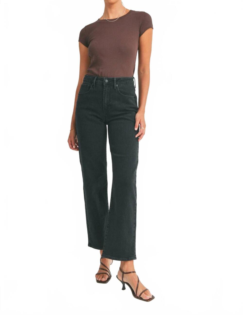 NEW JUST USA relaxed straight jean in black